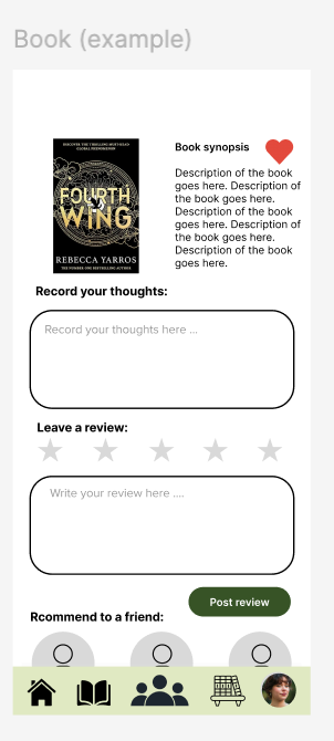BookClub liked book details screen