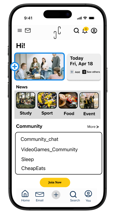 Campus Connect personalized home page
