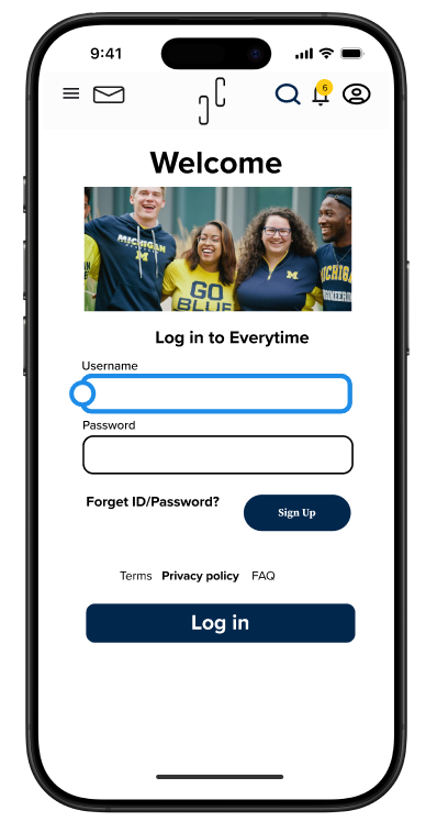 Campus Connect student login screen